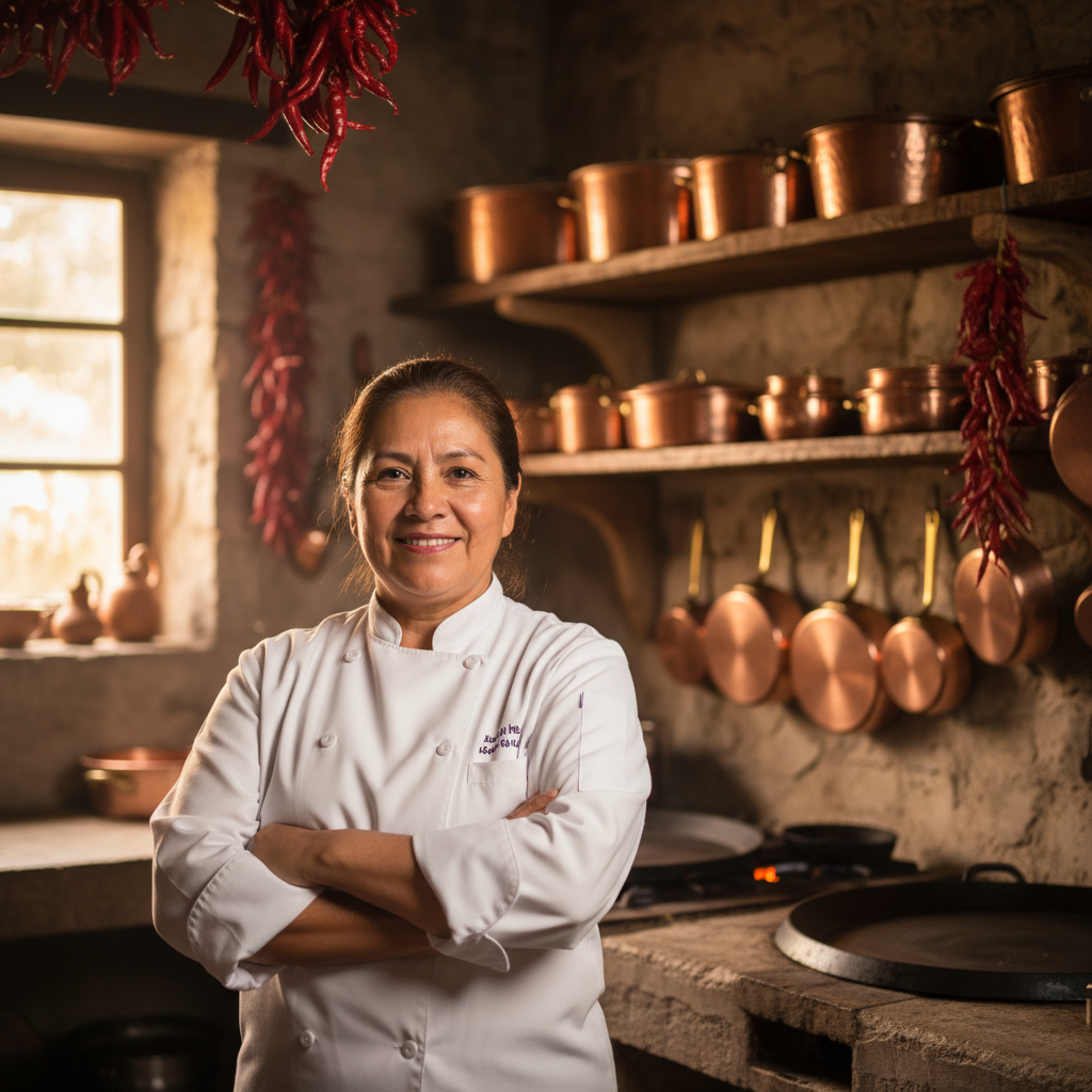 Chef Dona Carmen in the La Abuela kitchen